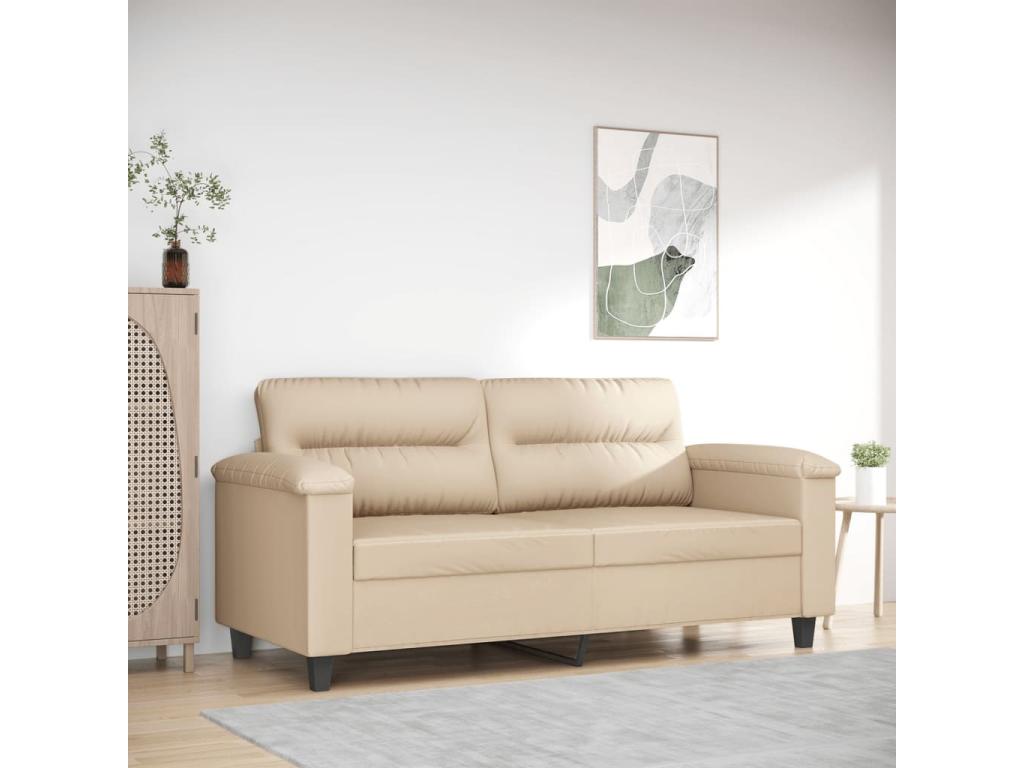 2-seater sofa, cream, 140 cm, microfiber fabric PZRK36102