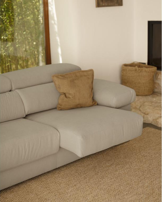 3/4 seater sofa, light grey, 215cm OQWF40757