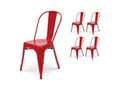 Set of 4 industrial-style red metal chairs - Glossy finish EJOI67144