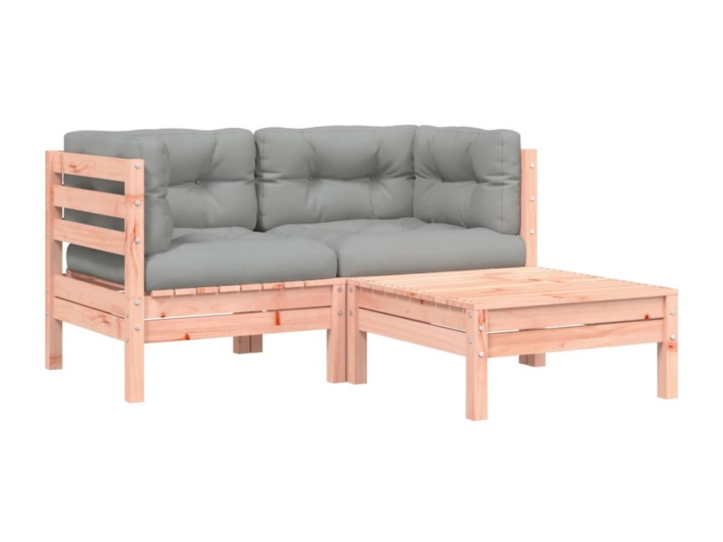 2-seater garden sofa with cushions and footrest QSBK36678