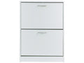 Shoe cabinet, shoe storage unit, dimensions: 60L x 24W x 80H cm, 2 drop-down doors, white, WDVW47055