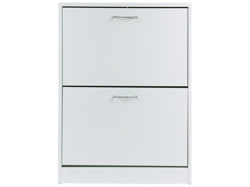 Shoe cabinet, shoe storage unit, dimensions: 60L x 24W x 80H cm, 2 drop-down doors, white, WDVW47055
