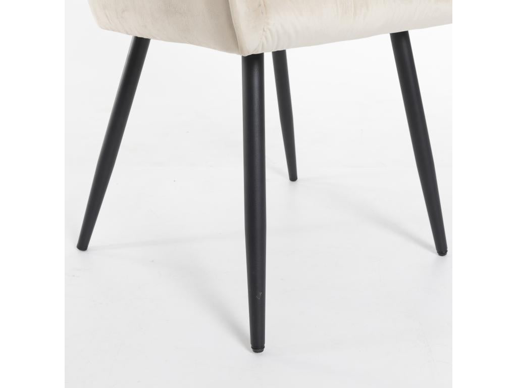 Set of 2 Mobenze Chairs with Armrests - Adjustable Feet - Beige LOSH27620