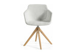 Swivel chair in fabric with light solid ash legs, Boislis color - Boislis 30 VLDH27011