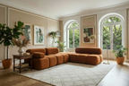 Modular right-hand corner sofa in Boislis - terracotta - Boislis FLGJ39258