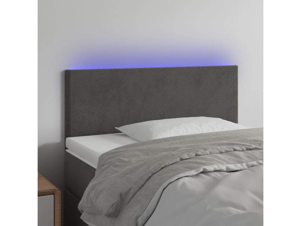 Dark Grey LED Headboard 80x5x78/88 cm Velvet IOAS28890
