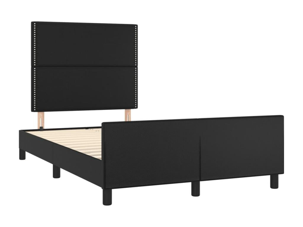 Bed frame with black headboard 120x190 faux leather SMTS99184