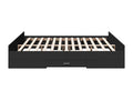 Bed frame with drawers, black, 200x200 cm, engineered wood, SYXI80192