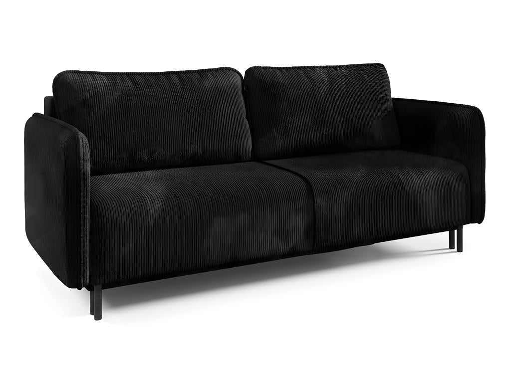 3-seater convertible sofa with storage, Mobenze ribbed dark grey LJBU50446