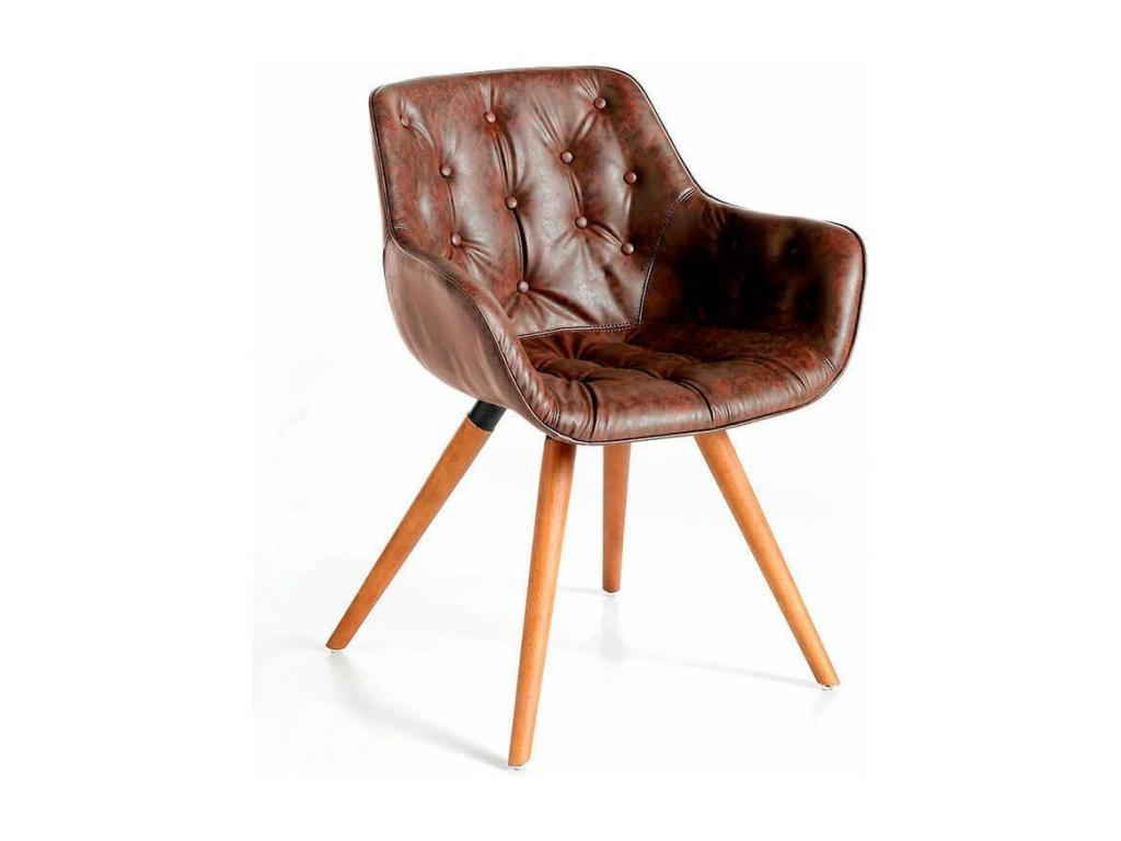 Boislis solid ash wood and faux leather upholstered designer chair - Set of 2 - Boislis 00 White ROON46303