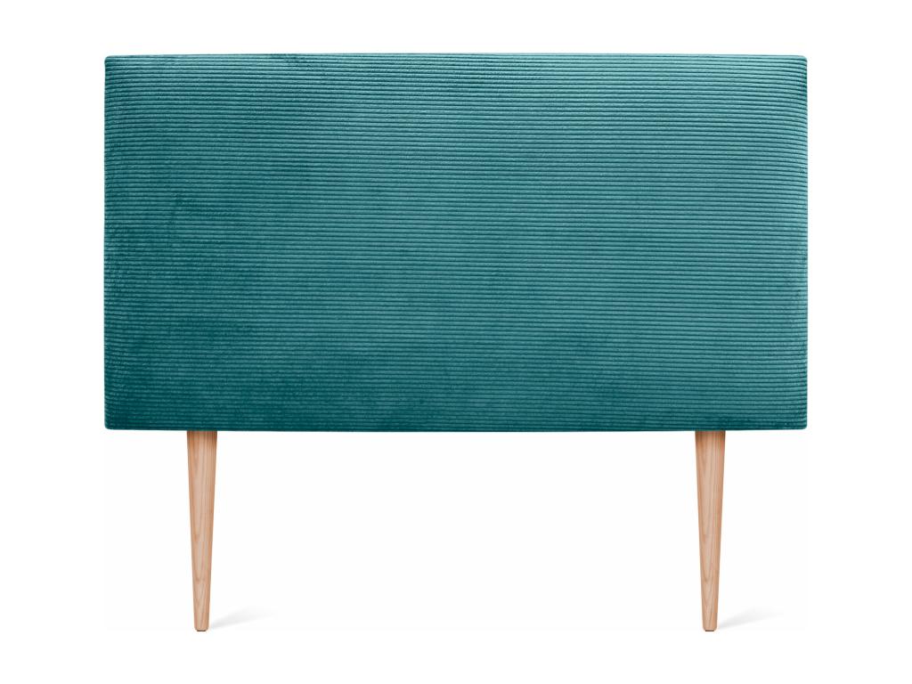 Mobenze Headboard, Plain Ribbed, 105x115 cm with Bed Legs 105 cm - Turquoise SMBM23150