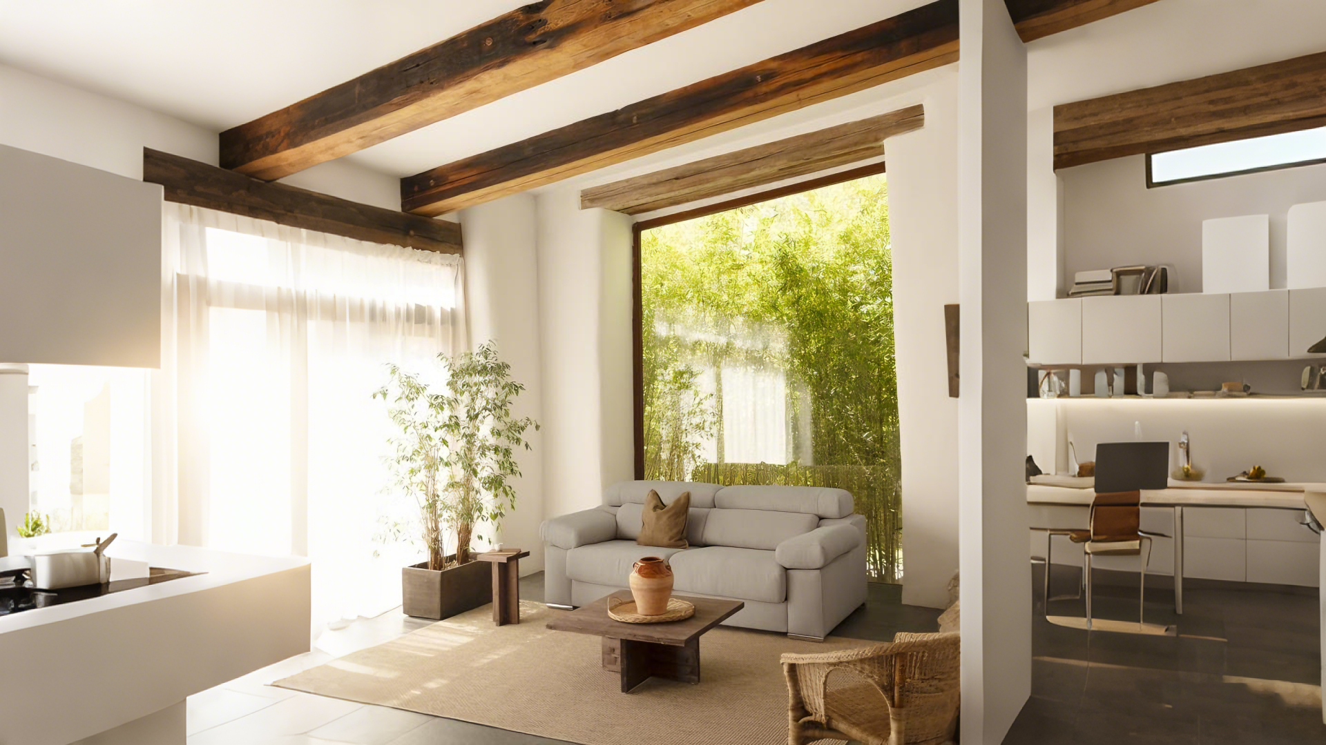 3/4 seater sofa, light grey, 215cm OQWF40757