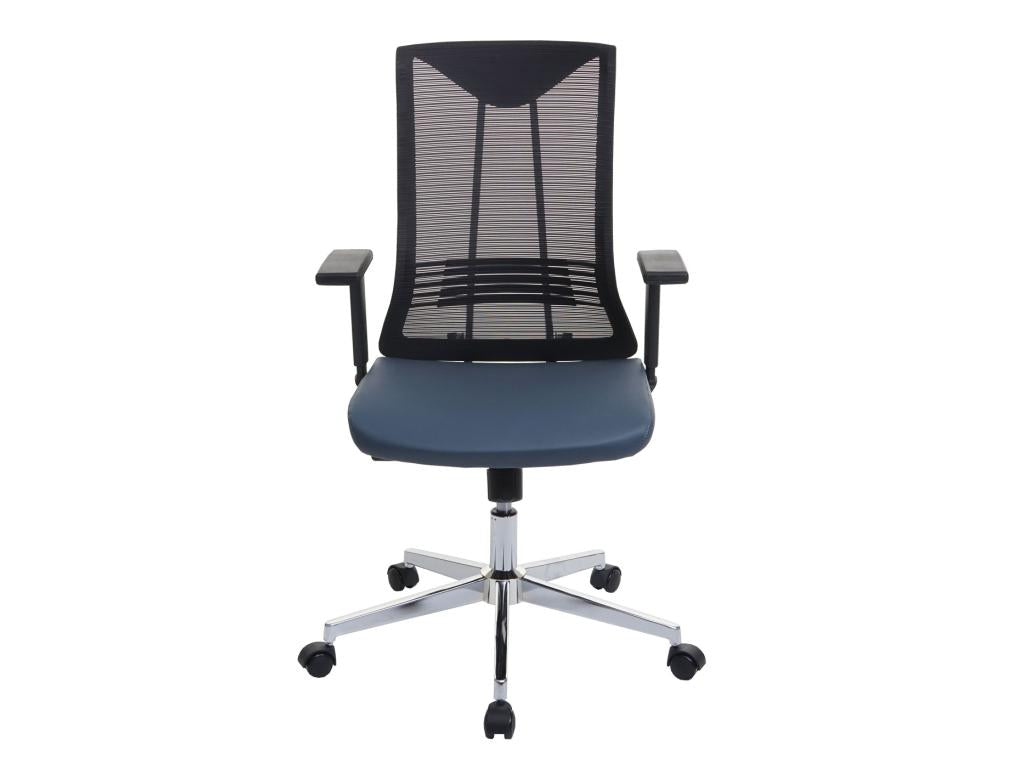 Boislis-J53 office chair, swivel chair, ergonomic office chair, faux leather - blue-grey KRDY60407