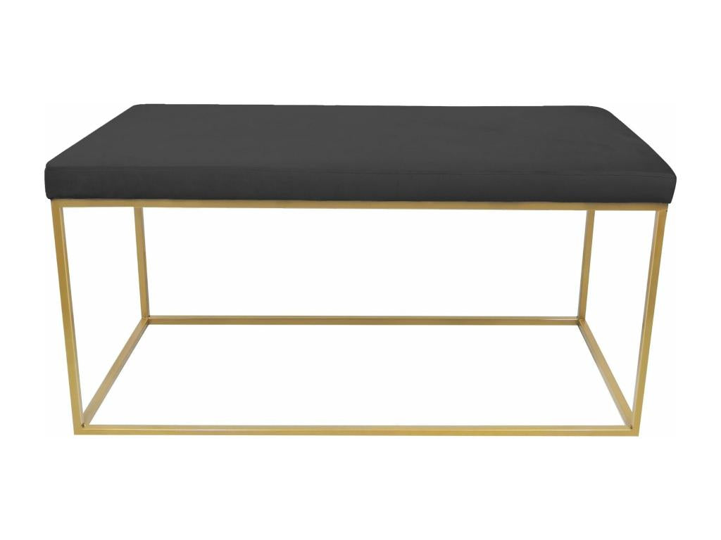 Bench / 2 Velvet Poufs Boislis 99cm Black YROA31244