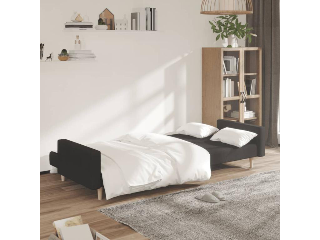 Black fabric 2-seater sofa bed VDNU72288