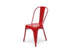 Set of 4 industrial-style red metal chairs - Glossy finish EJOI67144