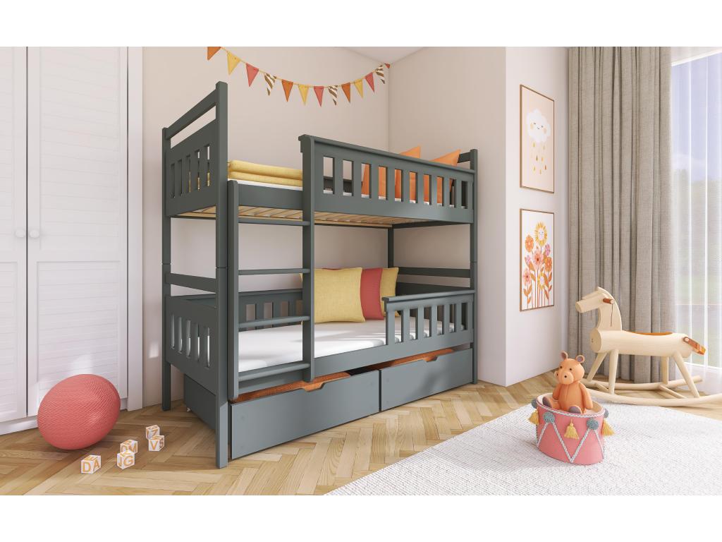 Boislis BB012 Bunk Beds 90x180 cm Graphite BPTZ75052