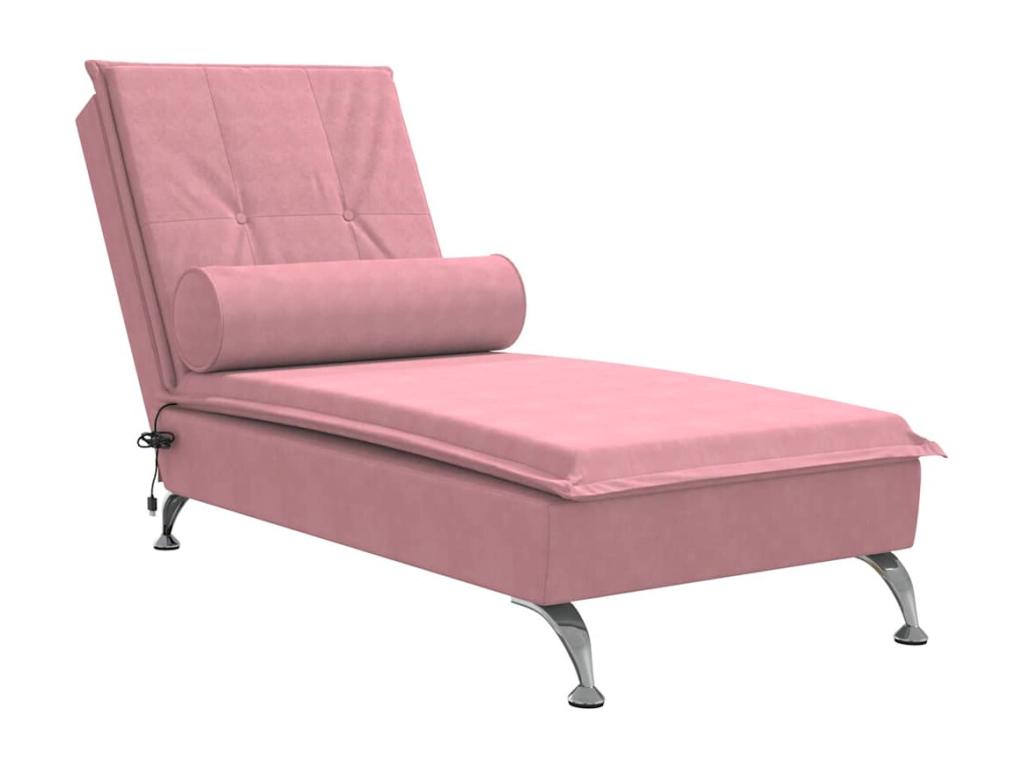 Massage chaise lounge with pink velvet bolster UDHH38642