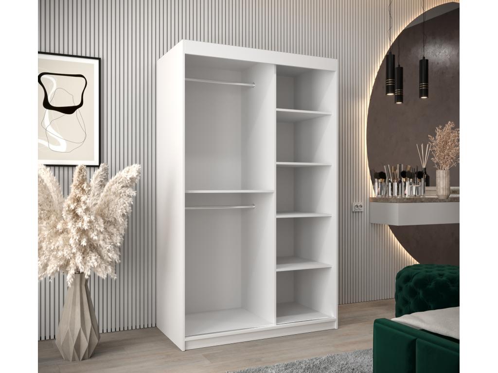 Boislis 1 Sliding Door Wardrobe 200/120/62 2 Doors White/White CATL73411