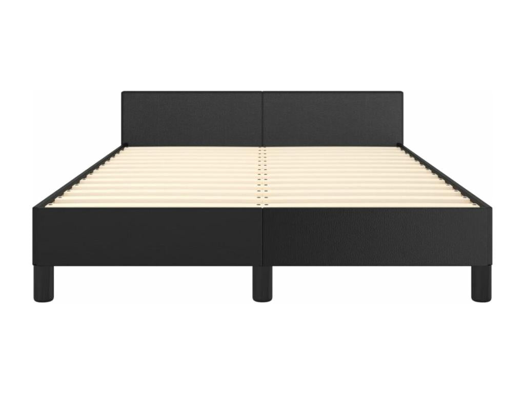 Bed frame with black headboard 120x190 faux leather SMTS99184