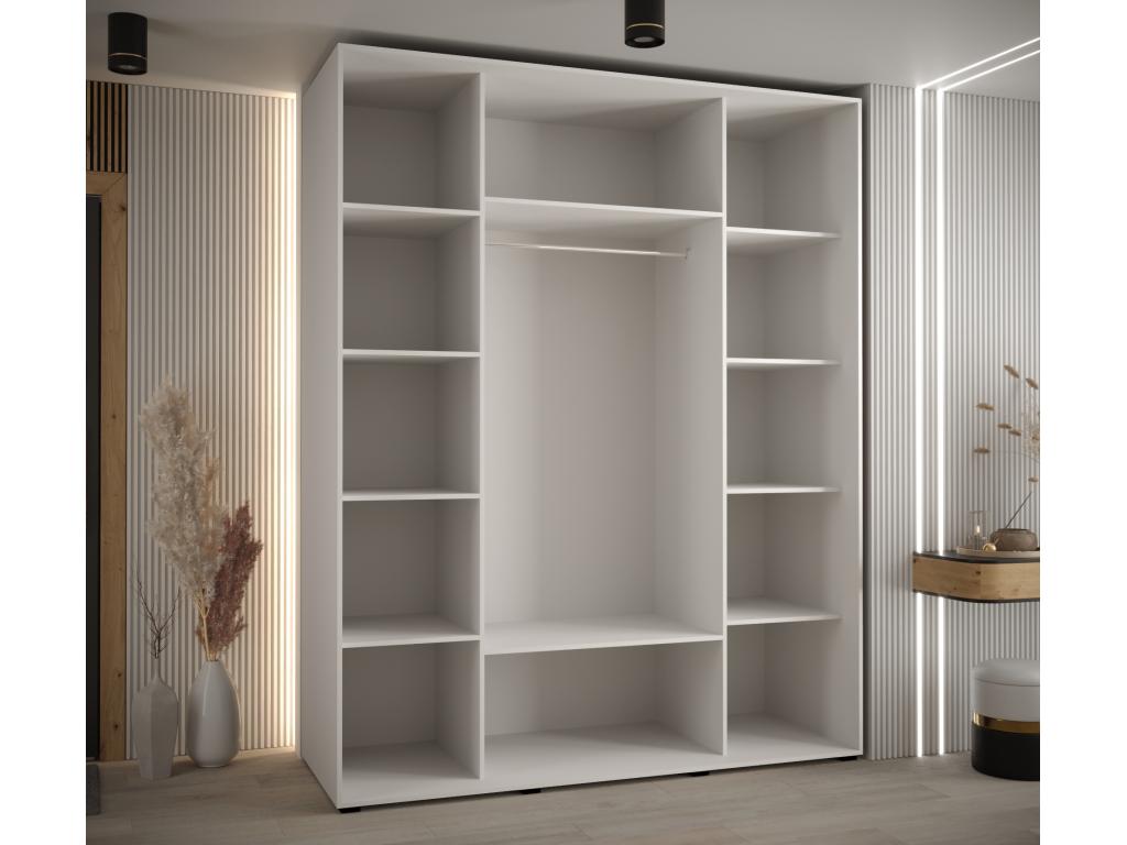 Mobenze 4 Sliding Door Wardrobe 235.2/190/60 3 Doors White/Mobenze/Black YOIN99360