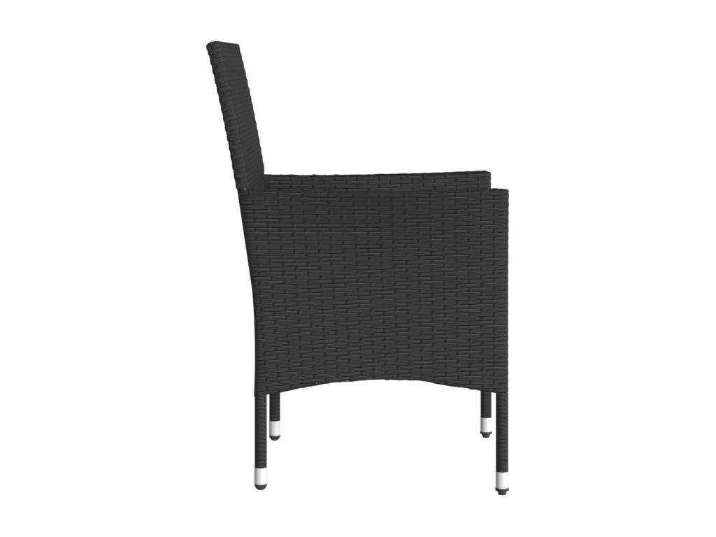 Garden chairs with cushions, set of 2, black wicker resin SRUB29899