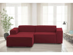 Boislis Fixed Sofa Large Modular 2-Seater Sofa with Left-Hand Peninsula Made in Italy Modern Fabric Sofa 240x170x70 cm Red MNUJ90369