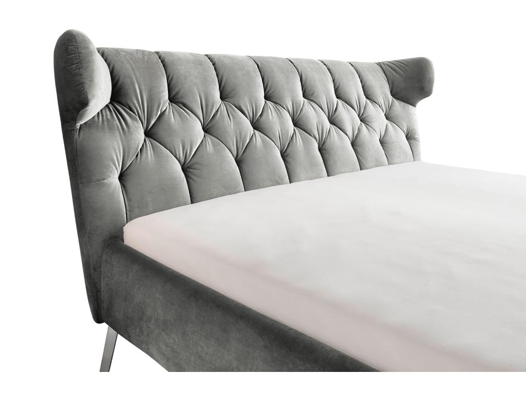 Bed - Grey Velvet - CHARME FJKX29598