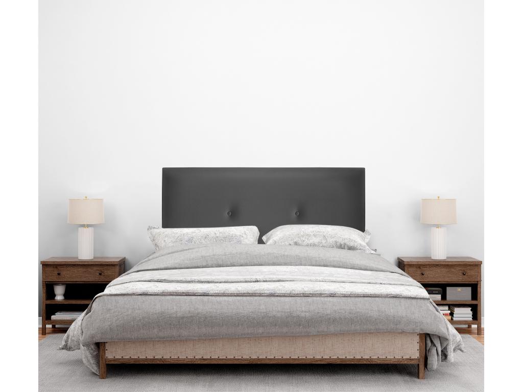 Boislis Smooth Faux Leather Headboard with Buttons 95x105cm with Legs for 90cm Beds - Grey JYAX15918