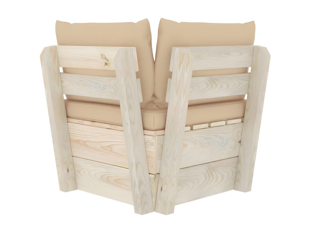 Garden pallet corner sofa with cushions, impregnated spruce BRWS96423