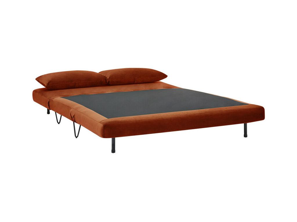 Boislis - 2-seater convertible sofa in velvet - Rust FTLV95236