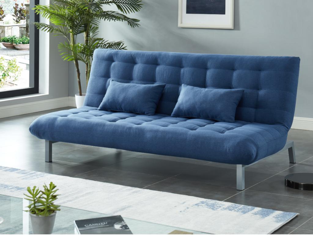 Mobenze 3-seater convertible sofa bed in blue fabric - PEPJ60895
