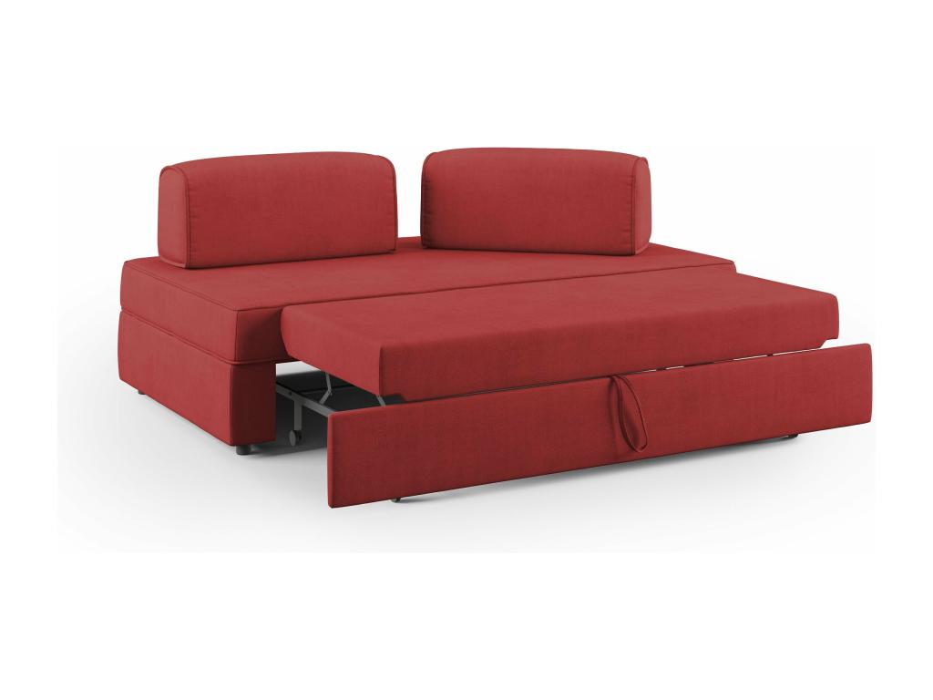 Mobenze Sofa with pull-out ottoman and removable backrest in waterproof fabric T02 200 cm red PUCD17762