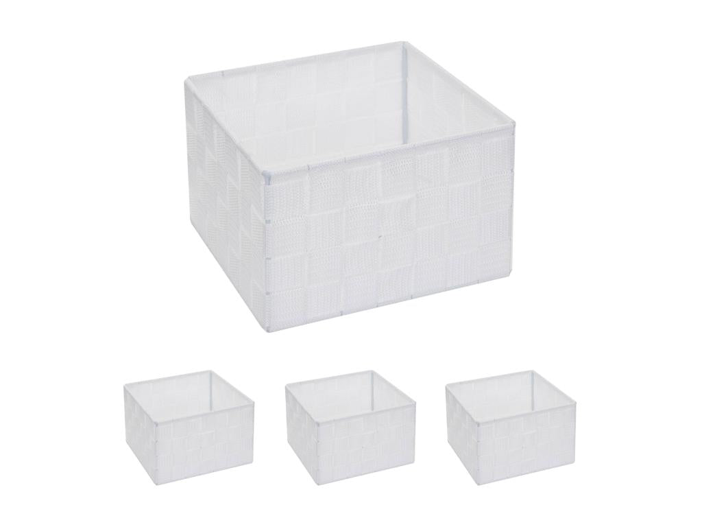 4x Boislis-C37 storage basket 12x19x19cm - white ALGB15736
