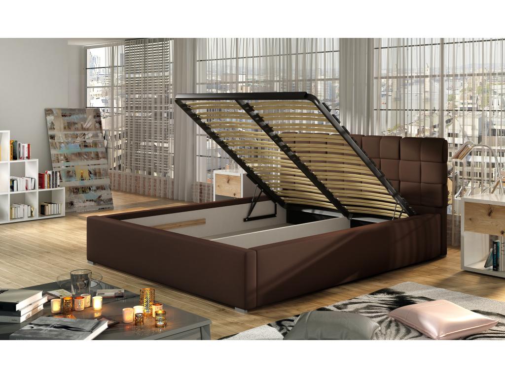 Bed with storage compartment 140x200 upholstered in green velvet Boislis DKDU10197