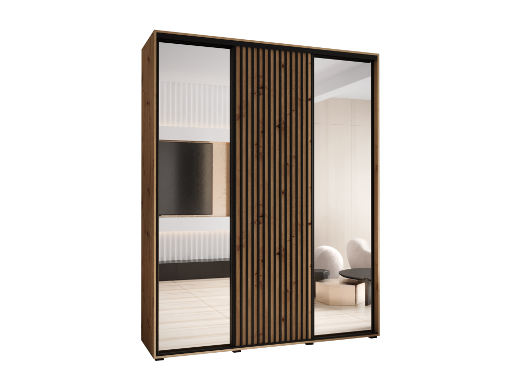 Mobenze 2 Sliding Door Wardrobe 205.2/200/60 3 Doors Mobenze ZEBL64118
