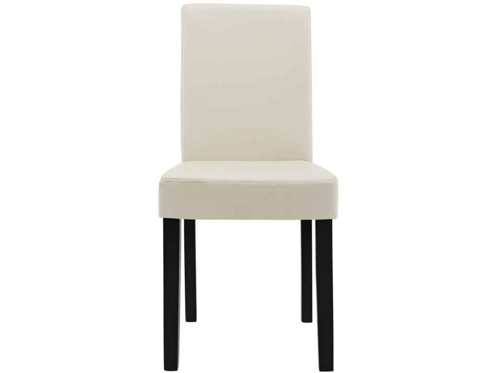Boislis Set of 2 Faux Leather Wood Chairs 90x42x48 cm Cream - Ivory Boislis VOYL39477