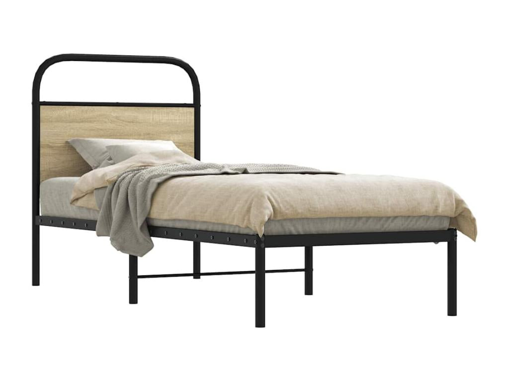 Bed frame without mattress 80x200cm oak Boislis engineered wood MFAM26972