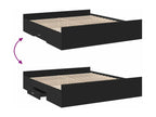 Bed frame with drawers, black, 200x200 cm, engineered wood, SYXI80192