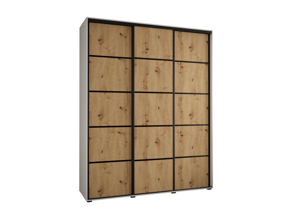 Mobenze 4 Sliding Door Wardrobe 235.2/190/60 3 Doors White/Mobenze/Black YOIN99360