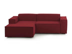 Boislis Fixed Sofa Large Modular 2-Seater Sofa with Left-Hand Peninsula Made in Italy Modern Fabric Sofa 240x170x70 cm Red MNUJ90369