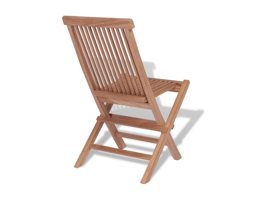 Mobenze Solid Teak Folding Garden Chairs, Set of 4, MSKU42219