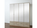 Wardrobe with 4 mirrored doors and 4 drawers - W179 cm MNZO31406