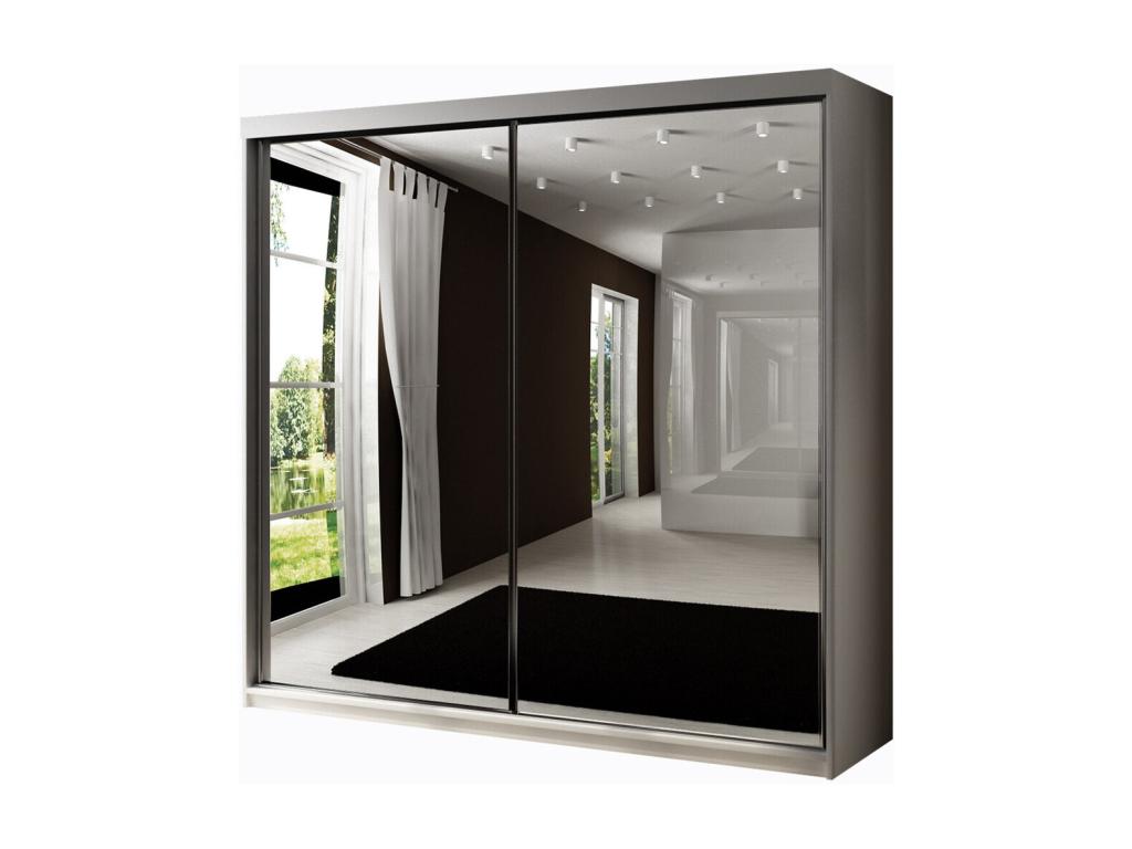 Boislis 106 White Wardrobe 200x200x62cm Sliding Wardrobe Doors EYGH27225