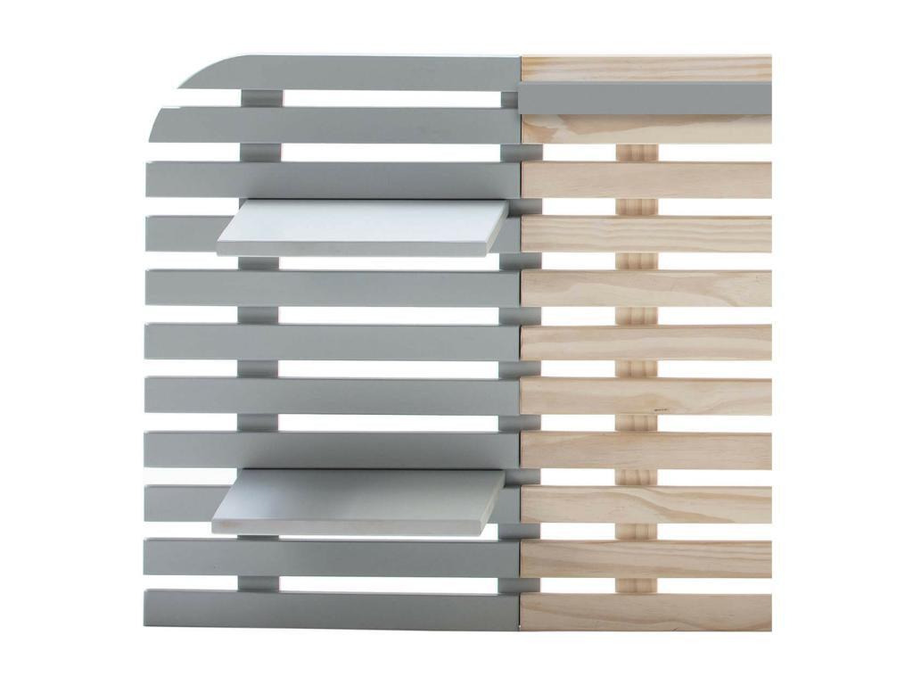 Mobenze - Headboard L.240cm Solid Natural and Grey Mobenze SQAG41394