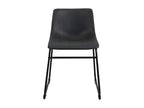 Set of 2 industrial chairs with vintage-effect faux leather seats and metal legs, HELIO 47 black grey CHFW45023