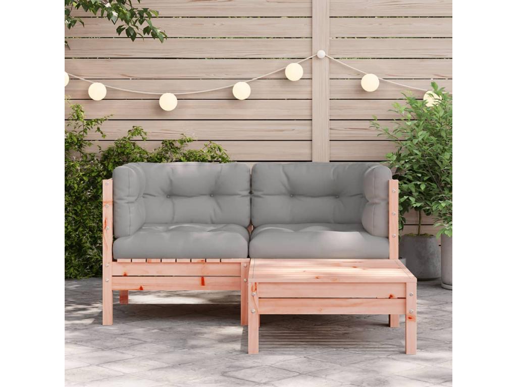2-seater garden sofa with cushions and footrest QSBK36678