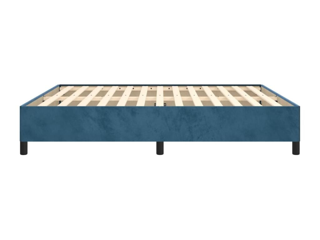 Dark blue velvet bed frame (mattress not included) 160x200 cm RFKU28677