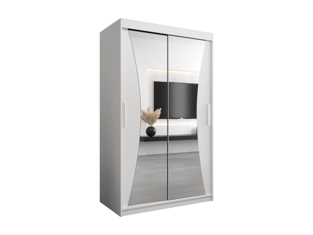 Mobenze Sliding Door Wardrobe 200/120/62 2 Doors White/White NLKZ96190