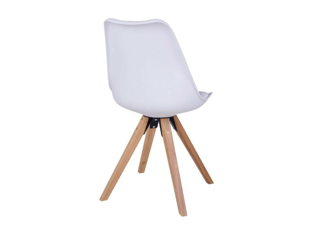 Mobenze - Set of 6 White Chairs with Hevea Wood Legs UVDX92151